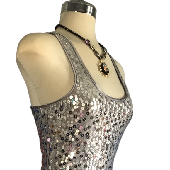 ATTITUDE  Elegant Luxury Grey and Silver Sequins Dress size 0 - Picture 11 of 16